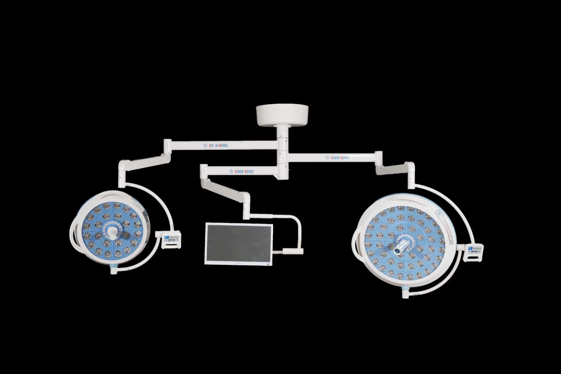 Dual-Head LED Surgical Light - Camera and Monitor