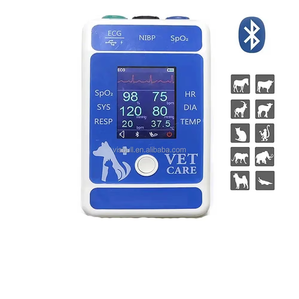 AM6100 Portable Physical Sign Pet Heart Rate Monitor Medical Multiparameter Veterinary Patient Blood